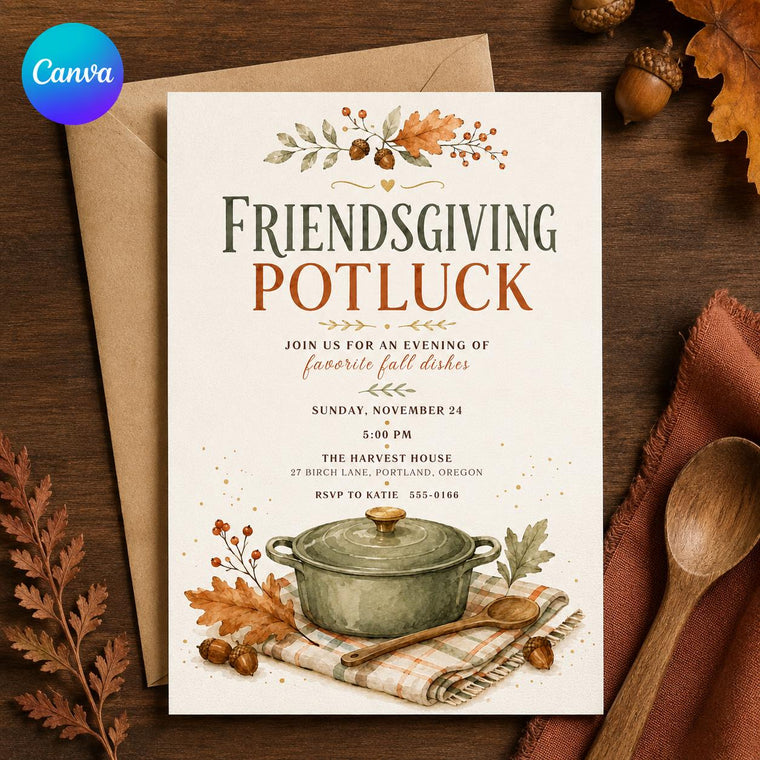 Friendsgiving Potluck Invitation