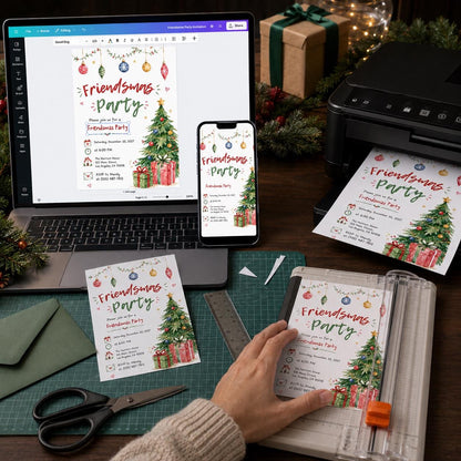 Friendsmas Party Invitation — digital invitation, instant download