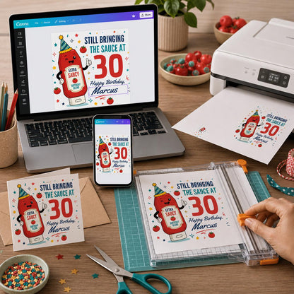 Funny 30th Birthday Greeting Card for Him — digital greeting card, instant download