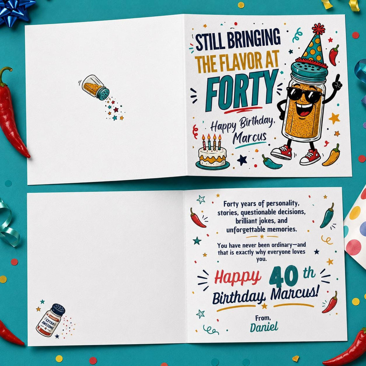 Funny 40th Birthday Greeting Card — greeting card you personalize in Canva