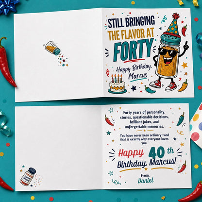 Funny 40th Birthday Greeting Card — greeting card you personalize in Canva