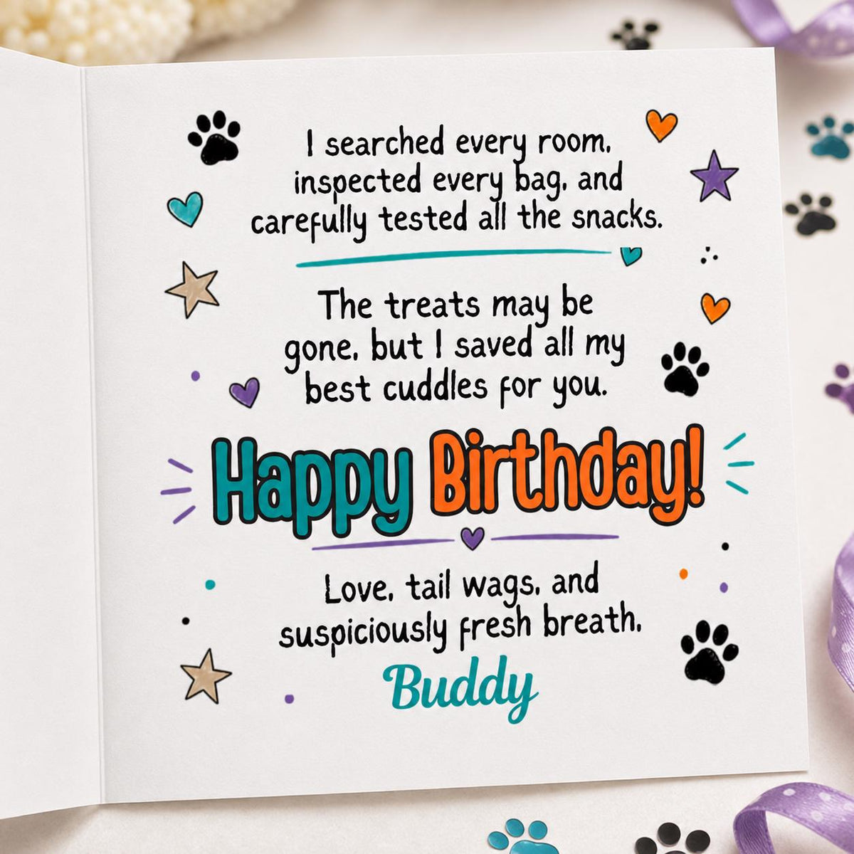 Funny Dog Birthday Greeting Card — greeting card you personalize in Canva