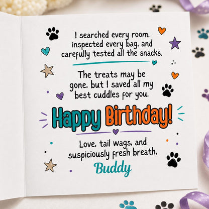 Funny Dog Birthday Greeting Card — greeting card you personalize in Canva