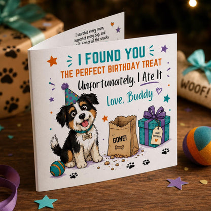 Funny Dog Birthday Greeting Card — digital greeting card, instant download