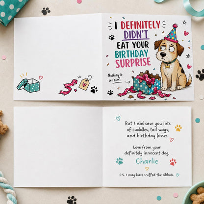 Funny Dog Birthday Greeting Card from the Dog — puppy design