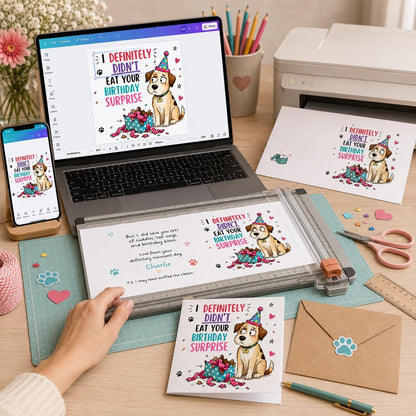 Funny Dog Birthday Greeting Card from the Dog — print-ready birthday party design from VoltBy