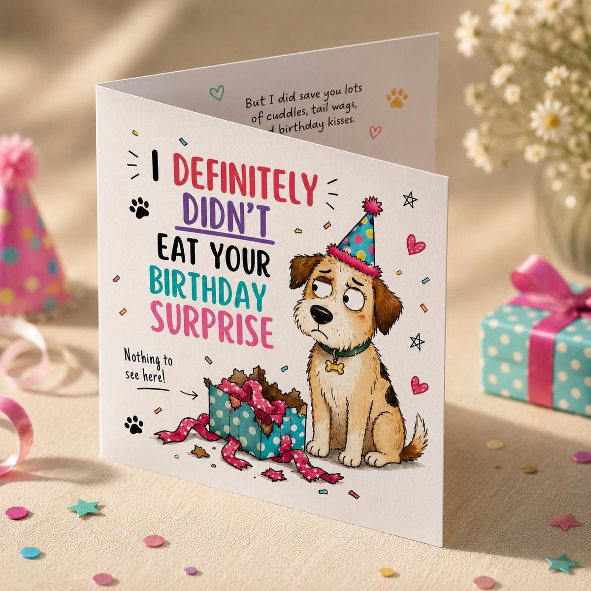 Funny Dog Birthday Greeting Card from the Dog — digital greeting card, instant download