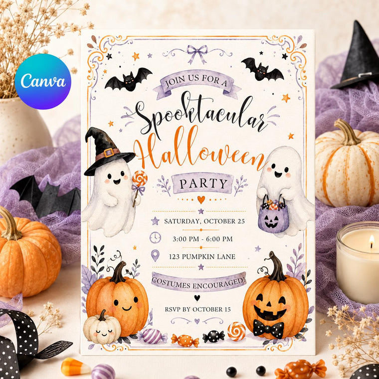 Ghost Spooktacular Halloween Party Invitation