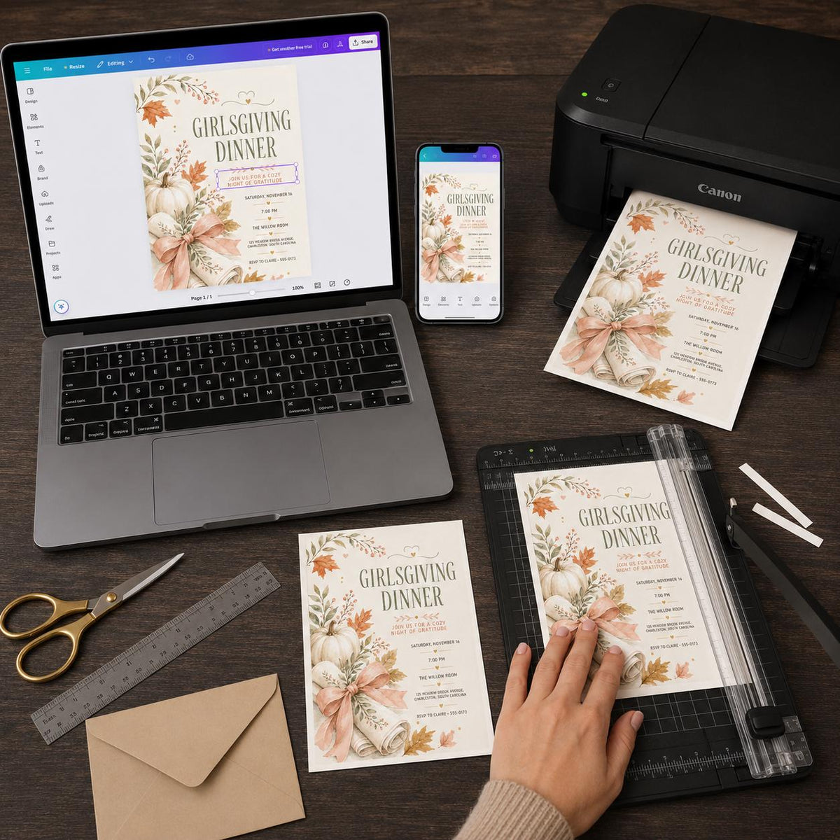 Girlsgiving Dinner Invitation for Girls — digital invitation, instant download