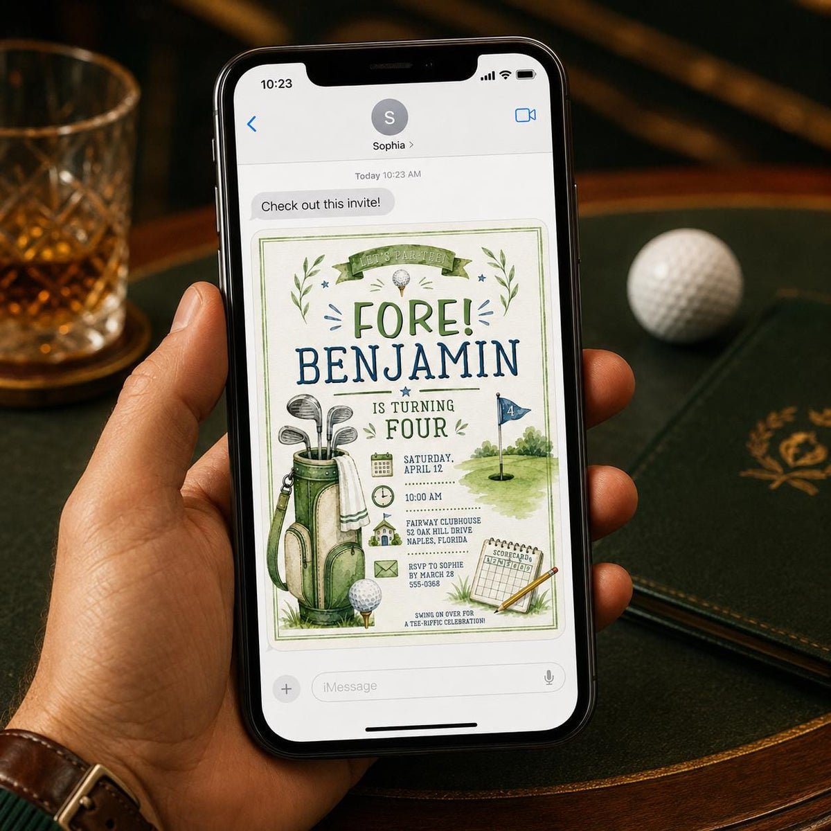 Golf 4th Birthday Invitation for Boys — invitation you personalize in Canva