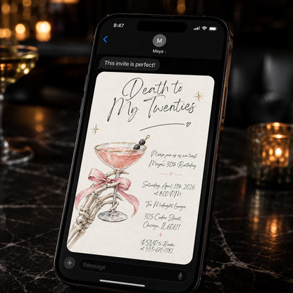 Gothic 30th Birthday Invitation — digital invitation, instant download