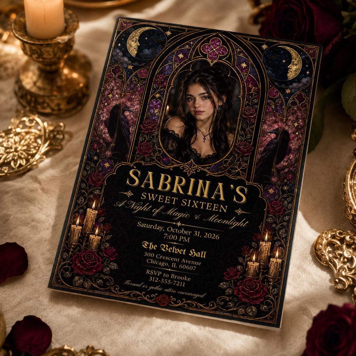 Gothic Sweet 16 Invitation — print-ready sweet 16 design from VoltBy