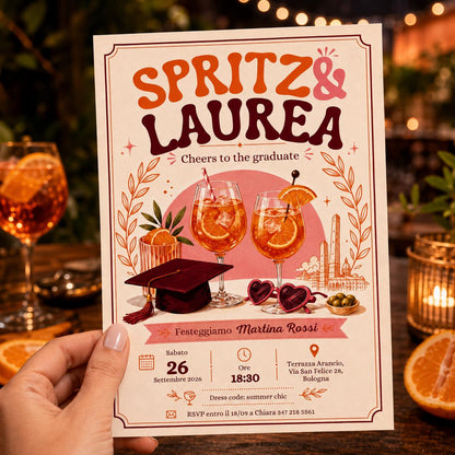 Graduation Aperitivo Invitation — invitation you personalize in Canva