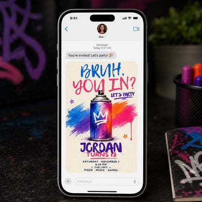 Graffiti 13th Birthday Invitation — art design