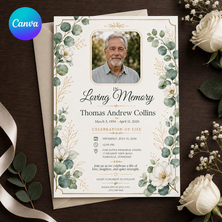 Green Celebration of Life Invitation