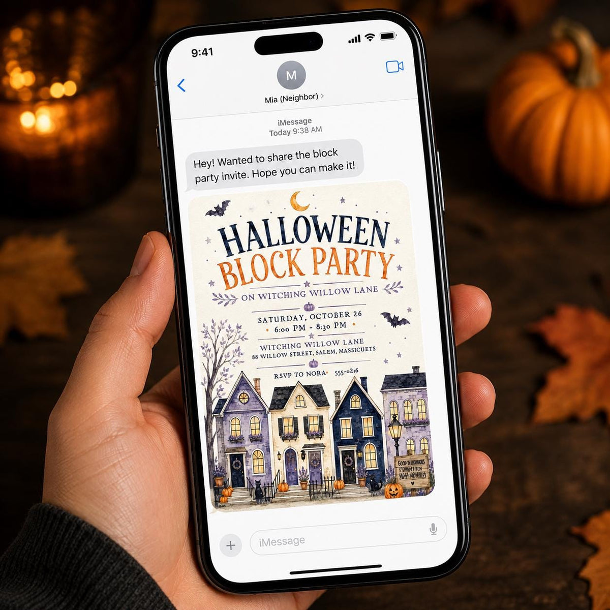 Halloween Block Party Invitation: Spooky Fall Community Event — invitation you personalize in Canva