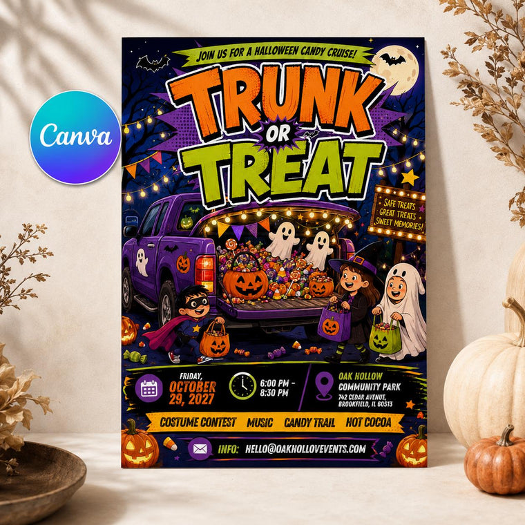 Halloween Candy Cruise Trunk or Treat Flyer