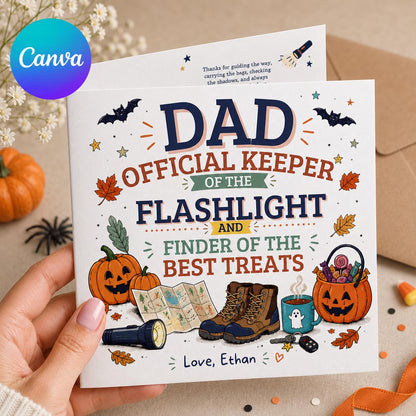 Halloween Greeting Card for Dad — editable Canva template
