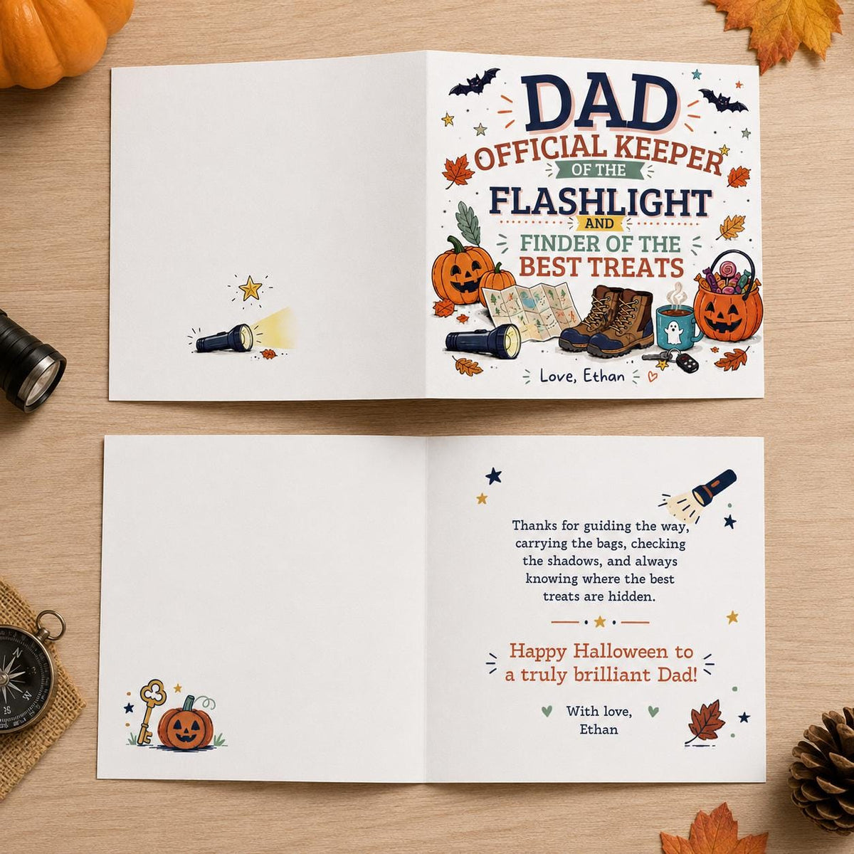 Halloween Greeting Card for Dad — greeting card you personalize in Canva