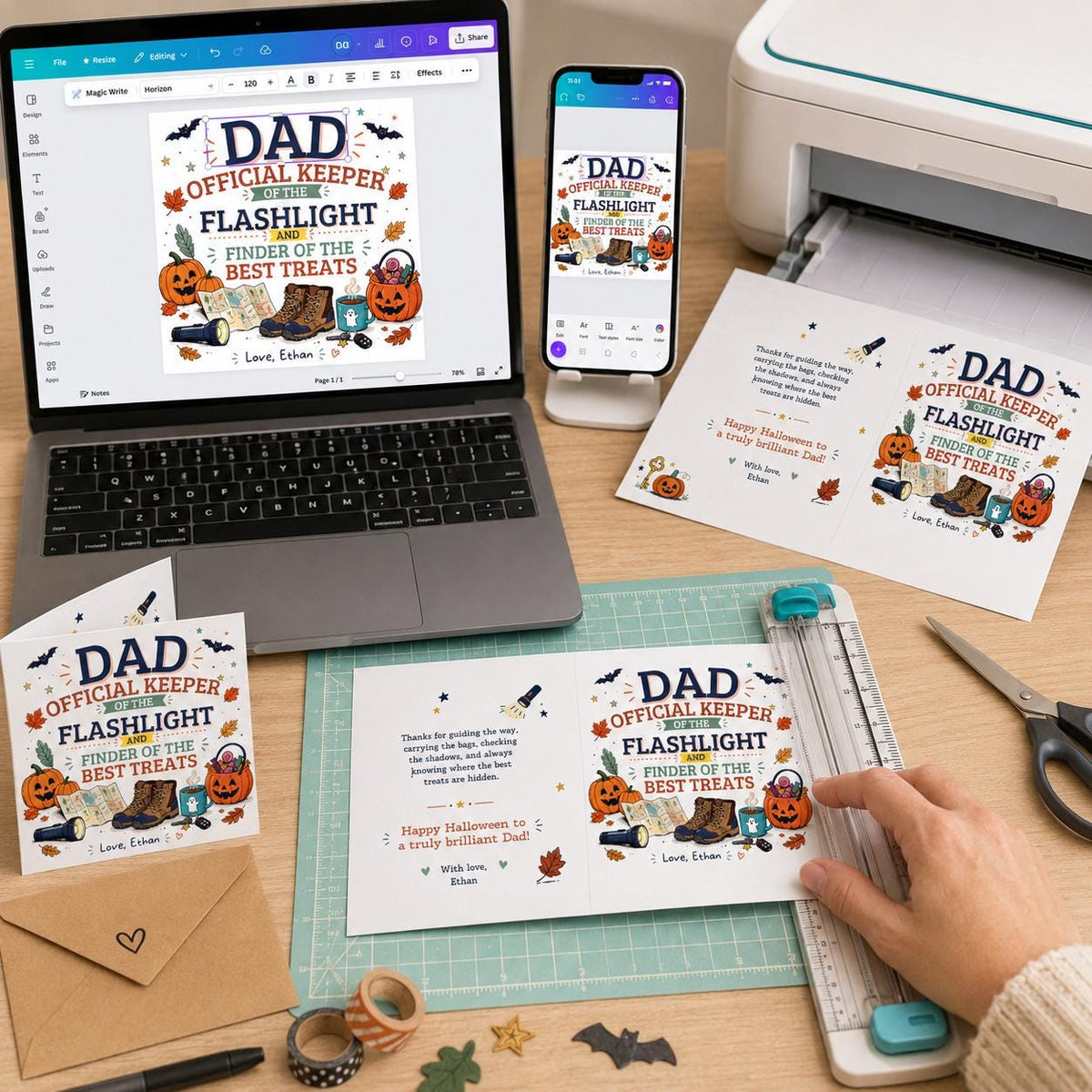 Halloween Greeting Card for Dad — digital greeting card, instant download