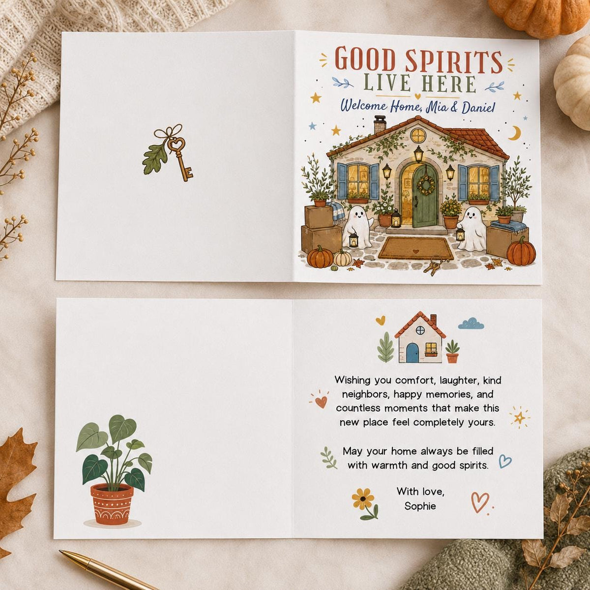 Halloween Housewarming Greeting Card — greeting card you personalize in Canva