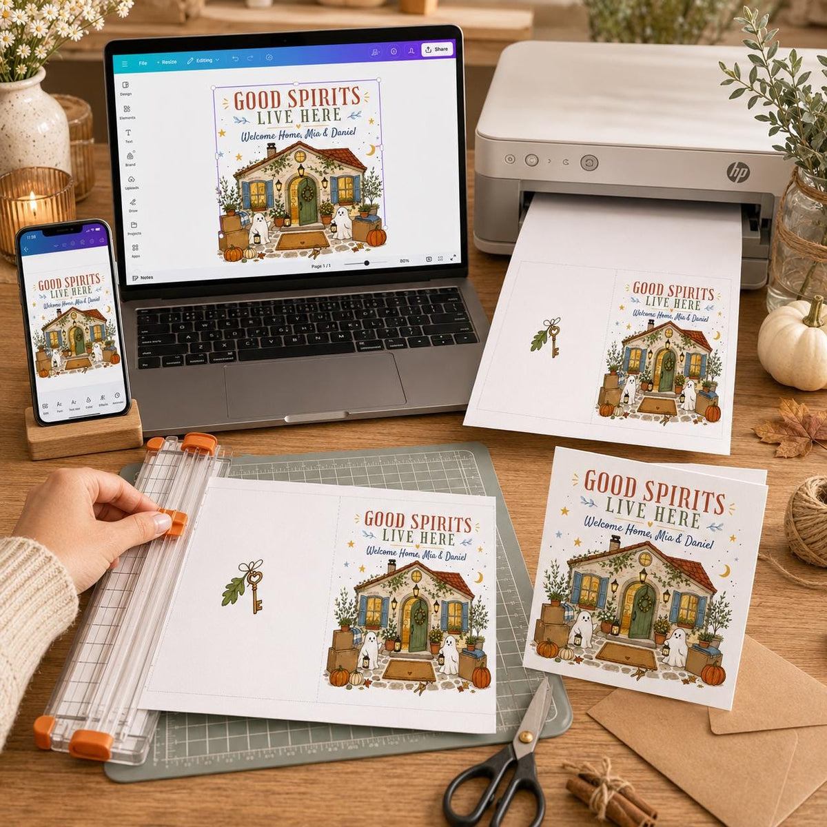 Halloween Housewarming Greeting Card — digital greeting card, instant download