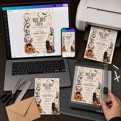 Halloween Nurse 30th Birthday Invitation — digital invitation, instant download