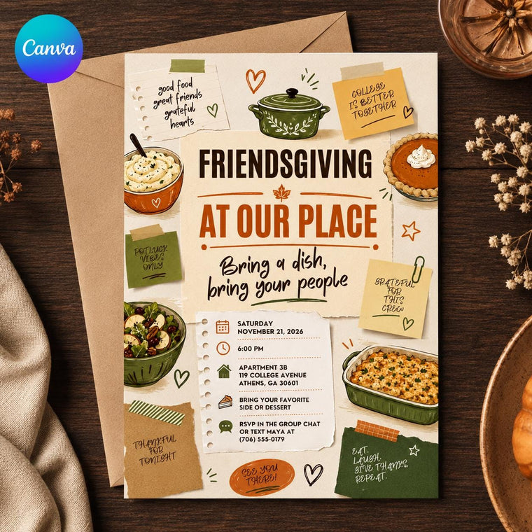 Hand Drawn Friendsgiving Invitation