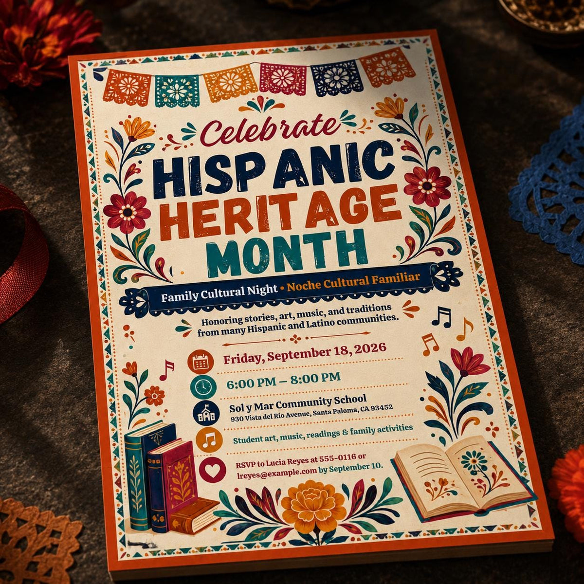 Hispanic Heritage Month Invitation — digital invitation, instant download