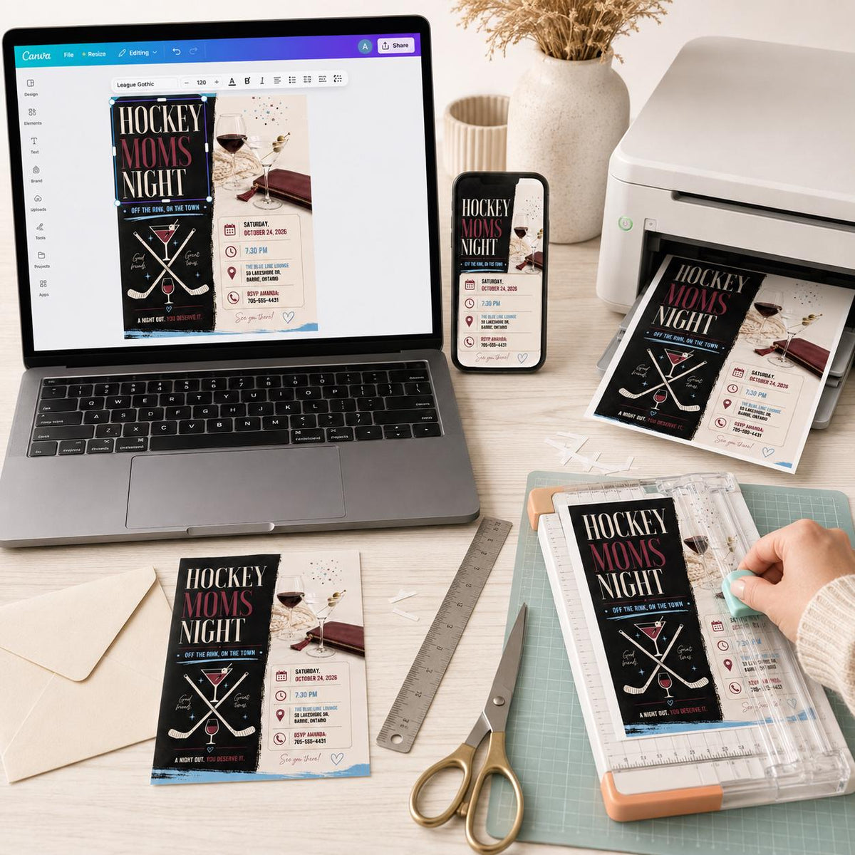 Hockey Moms Night Invitation — digital invitation, instant download