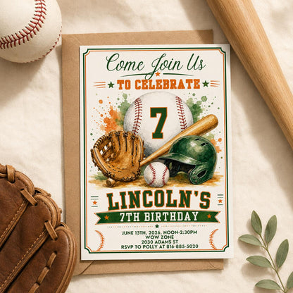 Neon It’s Game Time 9th Birthday Invitation — print-ready 9th birthday party design from VoltBy
