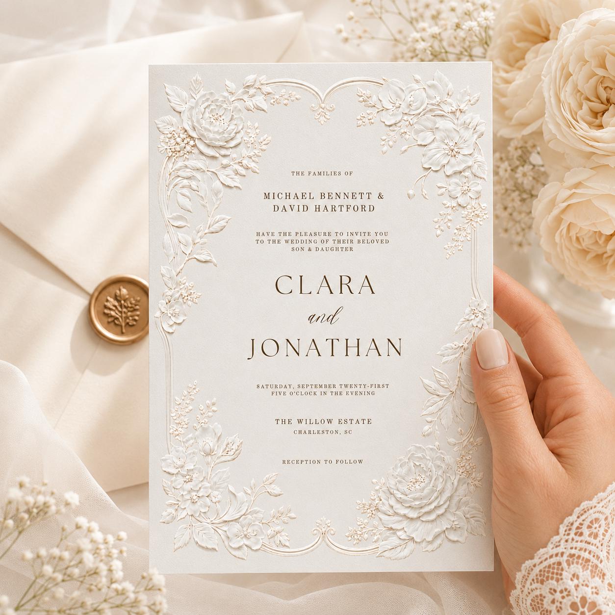 Floral Wedding Invitation Template, Wildflower Wedding Invitation, Garden Flowers Spring Floral, Editable Canva Template __etsy:8029081360