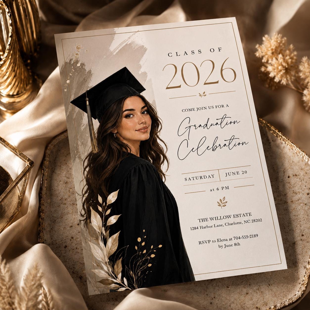 Graduation Party Announcement, Graduate Invite, Modern Grad Invitation, Class of 2026 Celebration, modern grad invite, Canva __etsy:8037944380