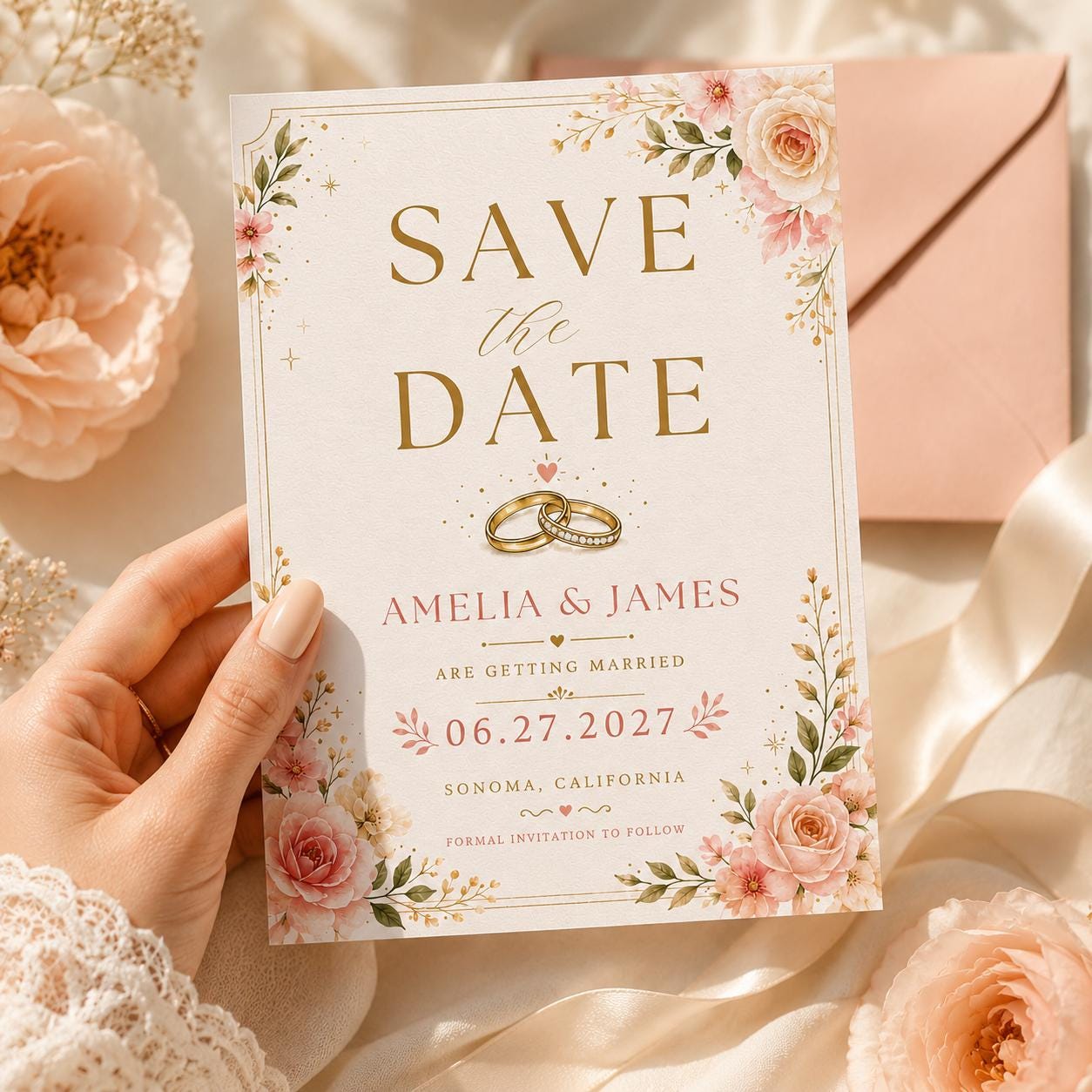 Save the Date Wedding Invitation Template (Digital Download) __etsy:8039667941