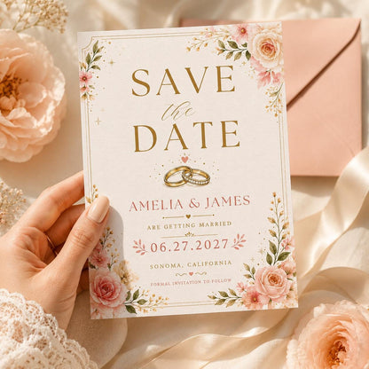 Save the Date Wedding Invitation Template (Digital Download) __etsy:8039667941