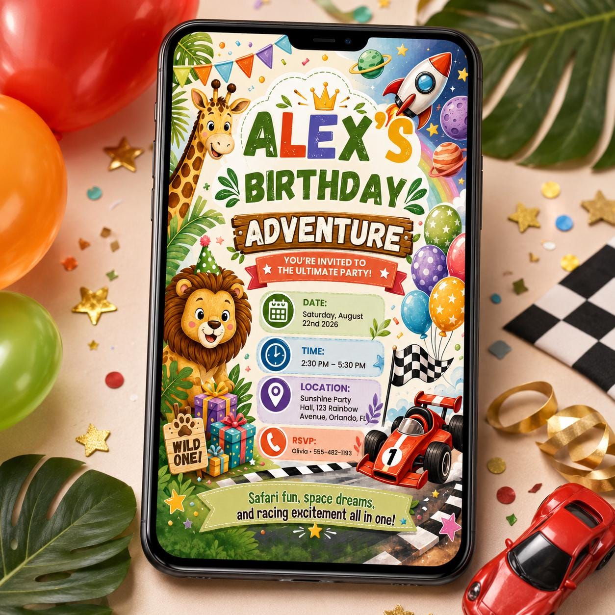 Party Animals Birthday Invitation Template, Boys Birthday Invite, Safari Zoo Animal Party Invite, Editable Canva Template __etsy:8055837924