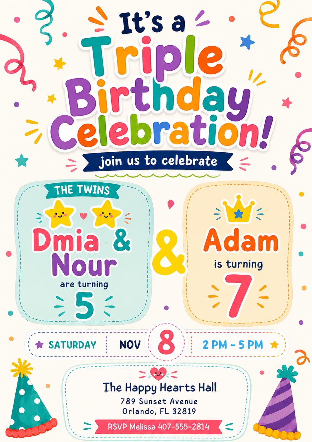 Poolside 6th Birthday Invitation with Flamingo and Watermelon — leaf design