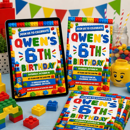 6th Birthday Invitation, Girl Birthday Invite, 6th Birthday Party, Canva Template __etsy:8093986499