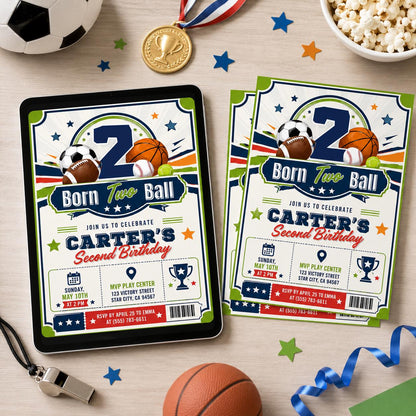 Baseball 2nd Birthday invite, Editable Two the Ballgame Birthday Invite, Long Live Boyhood, Little Slugger, Baseball Invitation Canva invite __etsy:8101358239