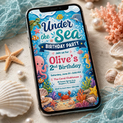 Pink Watercolor Mermaid Birthday Invitation — invitation you personalize in Canva