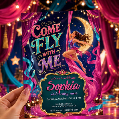 Carnival Birthday Party Invitation, Circus Invitation, Amusement Park Invitation, Fun Fair Birthday Template, Editable Canva Template