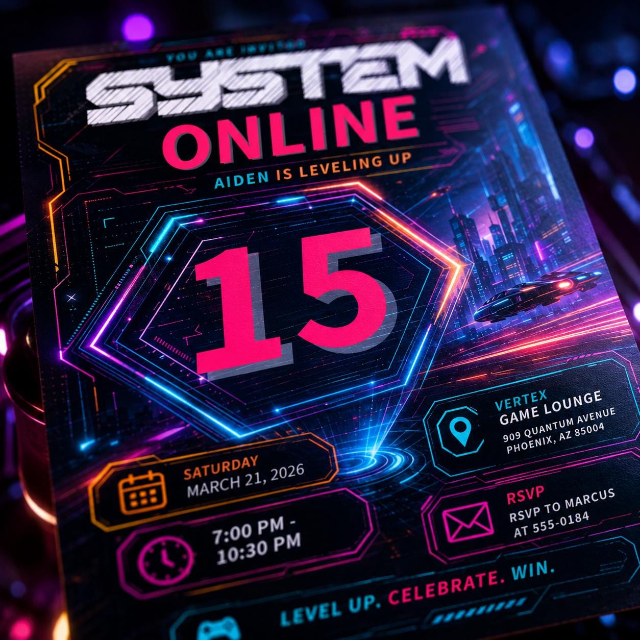 System Online Gaming Birthday Invitation, Video Game Party Invitation, Level Up Birthday Invitation, Gamer Boy Template,  Canva Template __etsy:8163874209