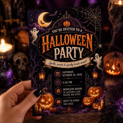 Vintage Halloween Party Invitation — invitation you personalize in Canva