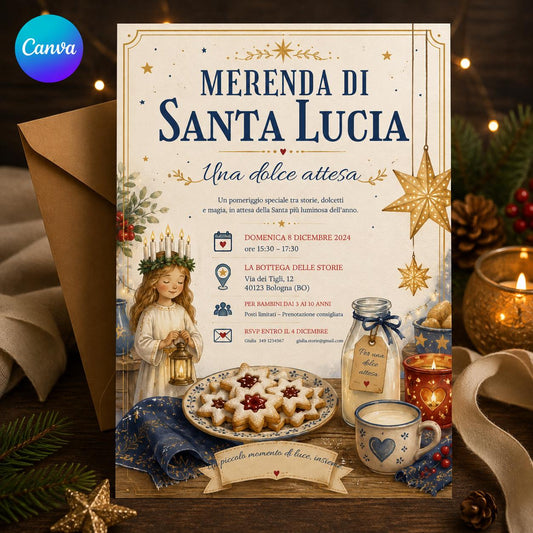 Santa Lucia Invitation — editable Canva template