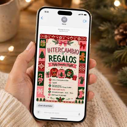 Intercambio de Regalos Invitation — invitation you personalize in Canva