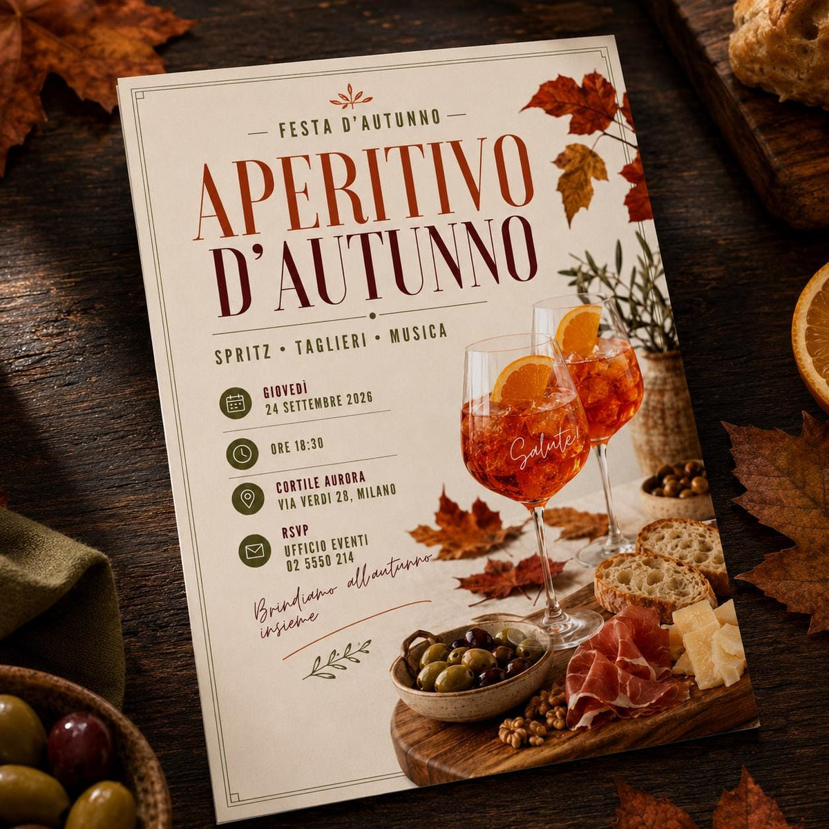 Italian Aperitivo Invitation — digital invitation, instant download
