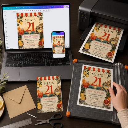 Lemon 21st Birthday Invitation — print-ready 21st birthday party design from VoltBy