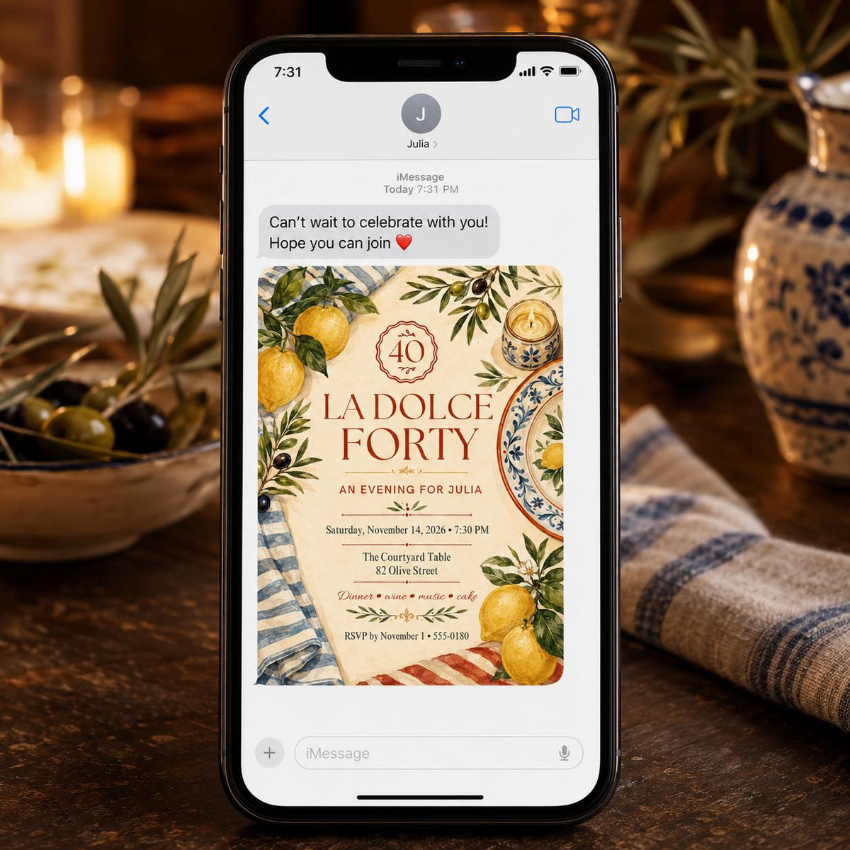 Lemon 40th Birthday Invitation — invitation you personalize in Canva
