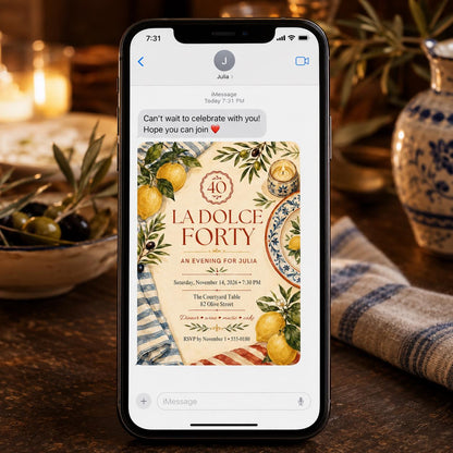 Lemon 40th Birthday Invitation — invitation you personalize in Canva
