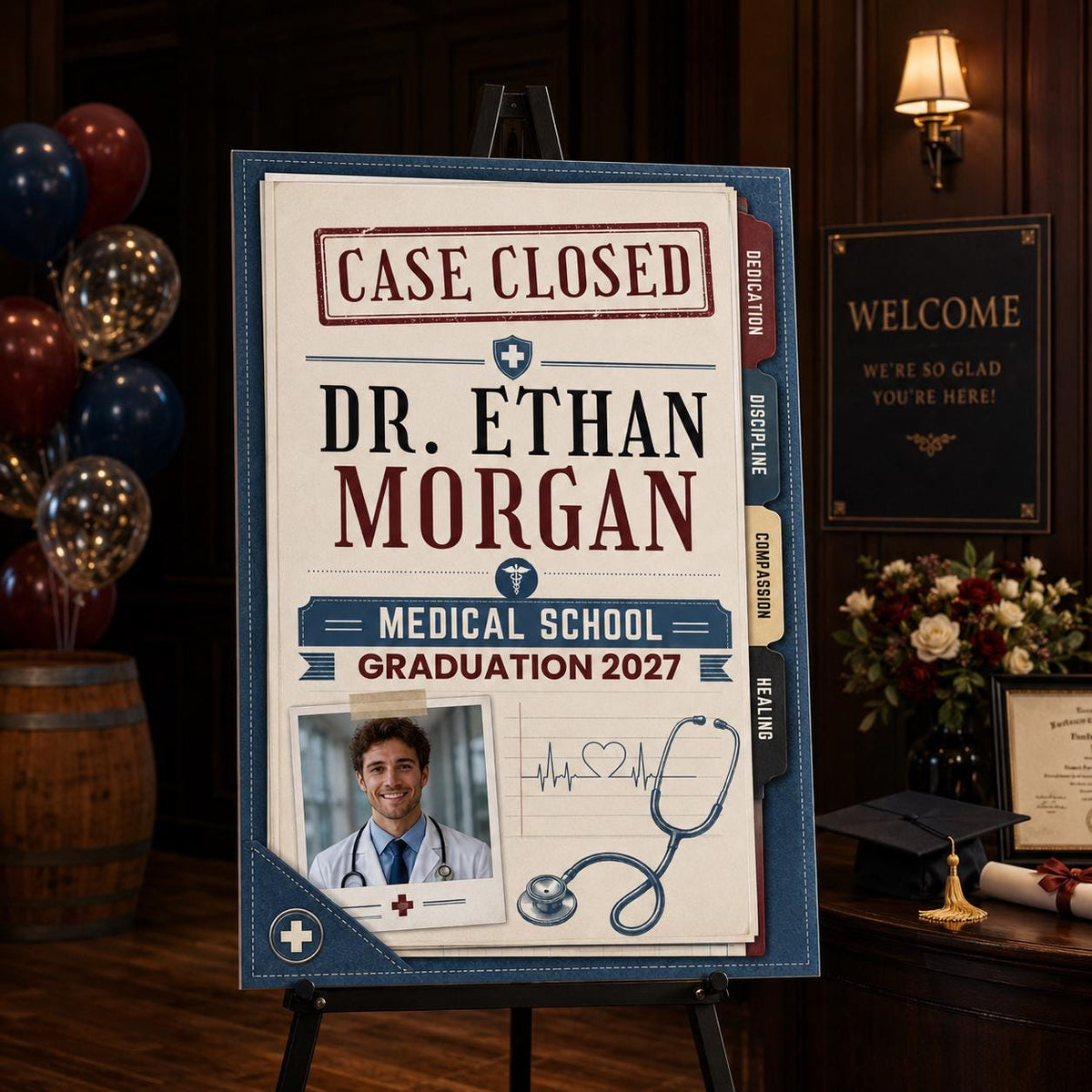 Medical School Graduation Welcome Sign — welcome sign you personalize in Canva